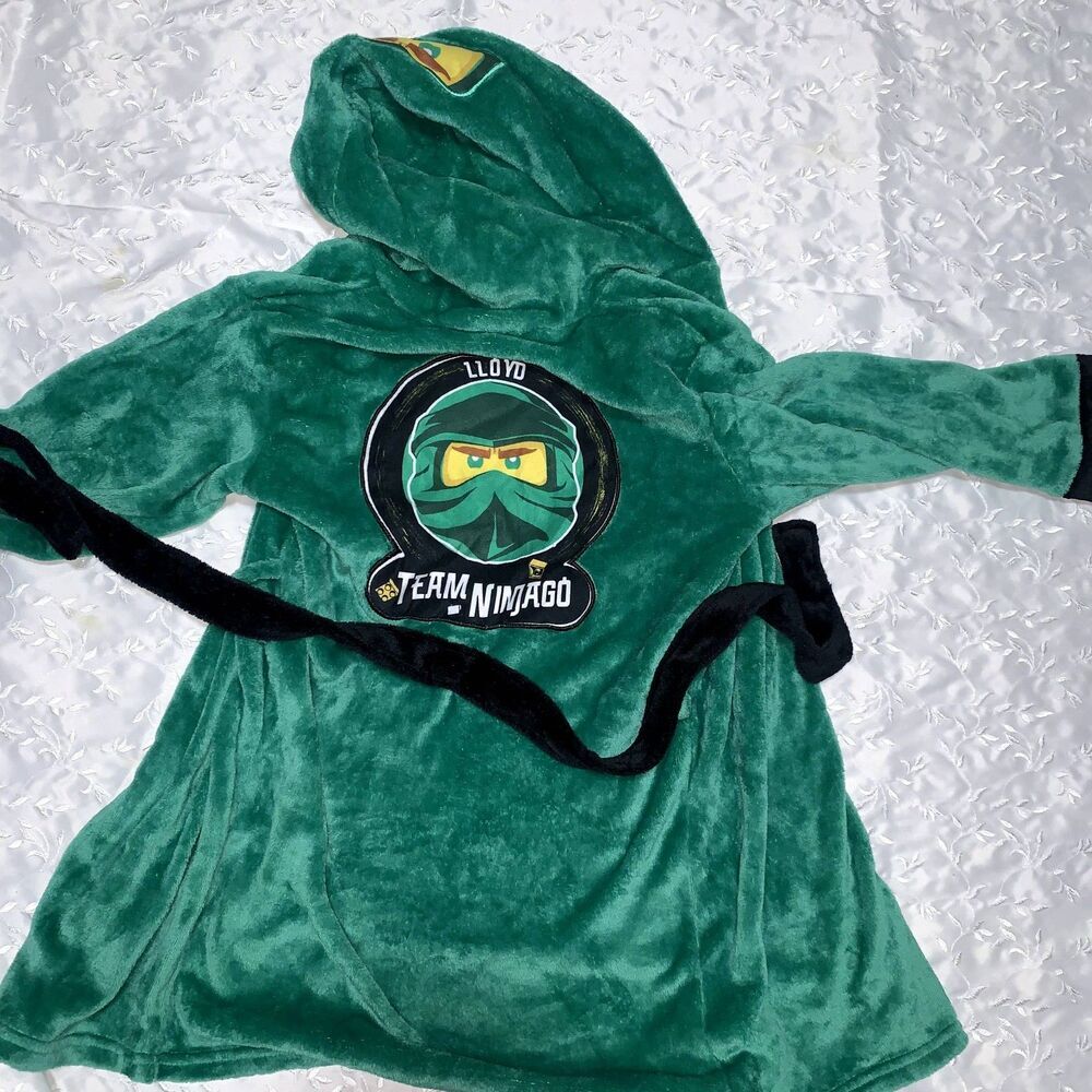 NINJAGO Boys LLOYD Costume Plush Robe Size 6/7 LEGO kids Robe Soft Fleece Hooded - Picture 3 of 7